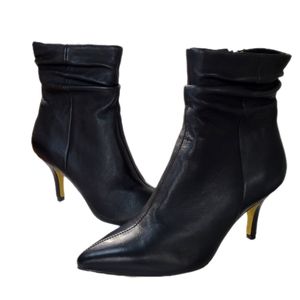 Bella Vita Danielle Black Leather Mid Calf Boots Size 7.5 M